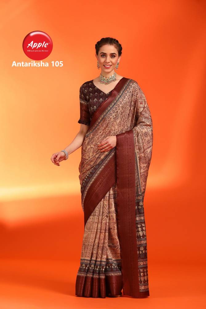 Antariksha By Apple Printed Dola Silk Designer Sarees Wholesale Market In Surat
